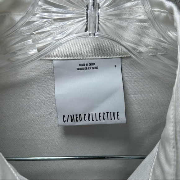 C/MEO Collective White Button‎ Down Shirt women’s small classic minimal career - Picture 4 of 8